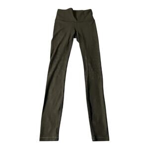 Lululemon Women Sz 4 Black Leggings High Rise Mapped Out 28" Pocket‎ Camo Yoga